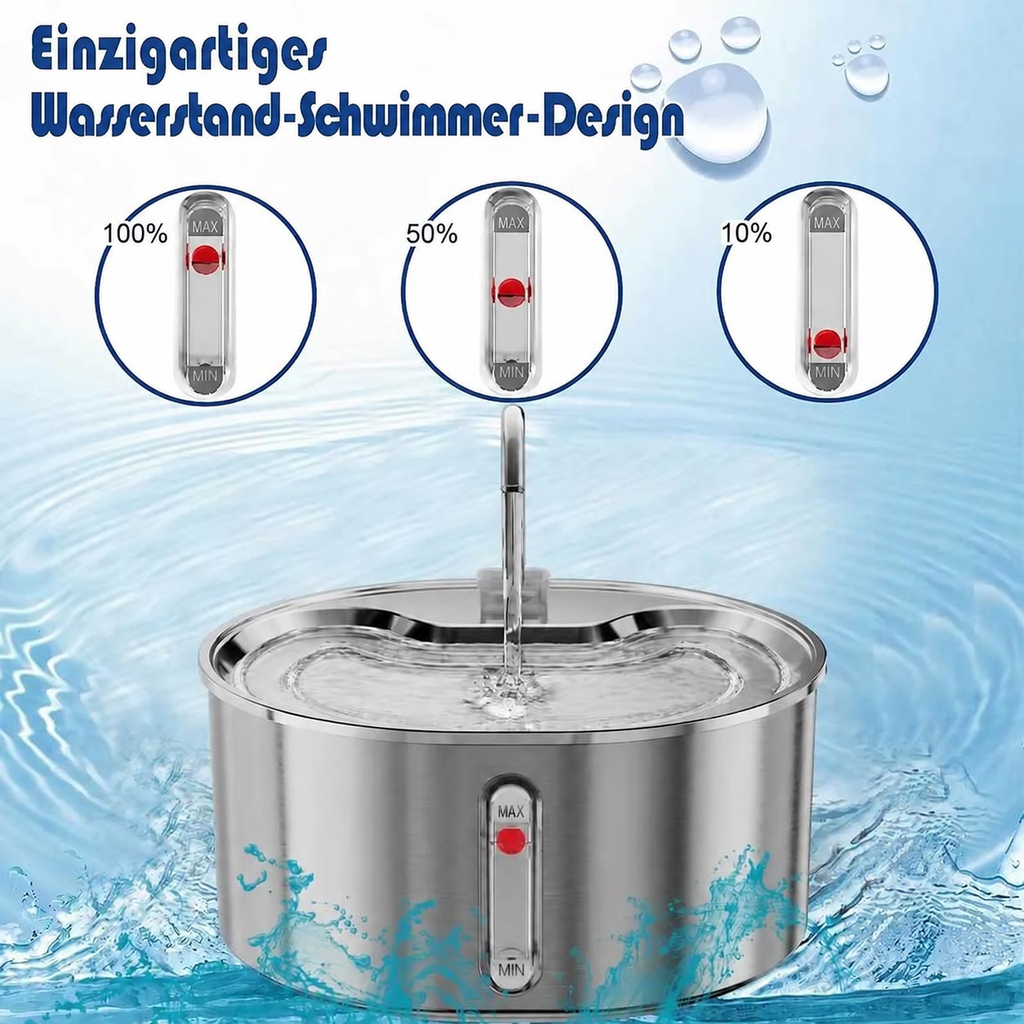 Edelstahl-Katzenbrunnen 3,2 L – USB-Trinkbrunnen für Katzen & Hunde